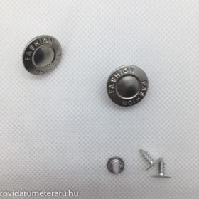 Farmergomb 17mm - Nikkel/Ezüst-50db