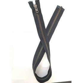 Antik fém cipzár nyitott VT10-Fekete-70cm