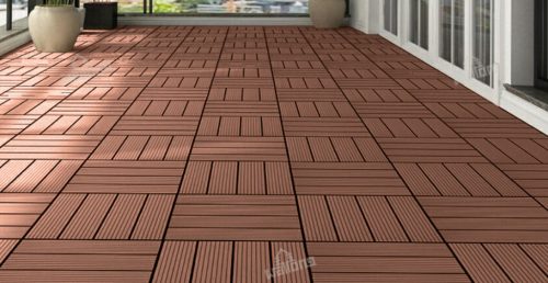 WPC járólap összeppatintható 30x30cm Vörösbarna