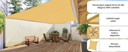 Napvitorla légátersztő UV álló 5x5x5