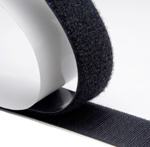 Öntapadós tépőzár 20mm hurkos oldal fekete (25m)