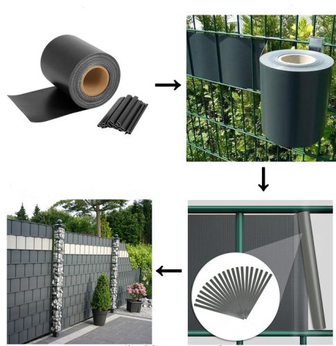 PVC Belátásgátló szalag/kerítésszalag Kő mintás-35m